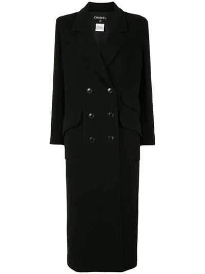 Pre-owned Chanel 1998 Long-sleeve Coat In Black