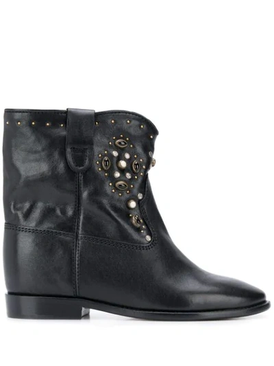 Isabel Marant Cluster Studded Ankle Boots In Black