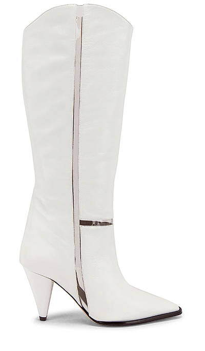 Alexandre Birman Dora Boot 90 Boots In White Leather In White & Transparent