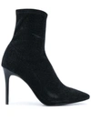 Kendall + Kylie Millie High Heels Ankle Boots In Black Glitter
