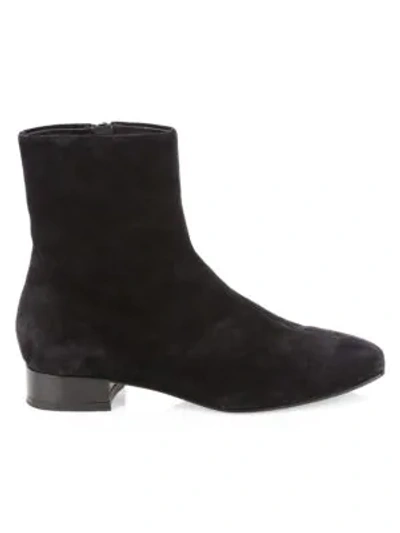 Rag & Bone Aslen Flat Suede Ankle Boots In Black