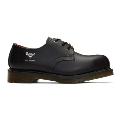 Raf Simons X Dr. Martens Asymmetric Cut Out Steel Shoe In 00099 Blk