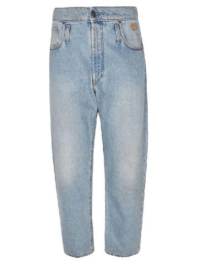 Msgm Cropped Classic Jeans In Light Blue