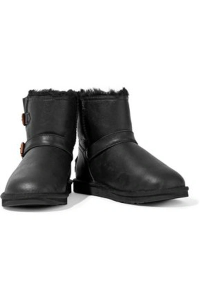 Australia Luxe Collective Machina X Buckled Shearling Ankle Boots In Black