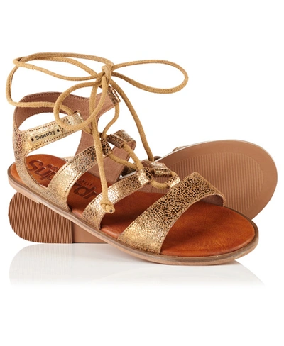 Superdry Sienna Lace Up Sandals In Hellbraun