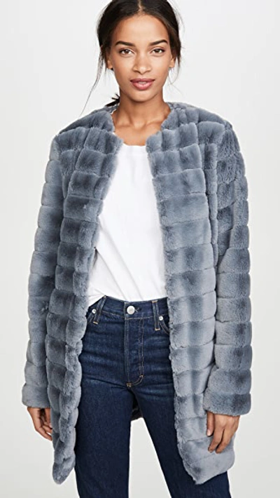 Bb Dakota Anything For You Faux Fur Jacket In Iris Blue