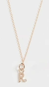 Alison Lou 14k Diamond Bezel Letter Necklace In R Yellow Gold