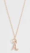 Alison Lou 14k Diamond Bezel Letter Necklace In A Yellow Gold