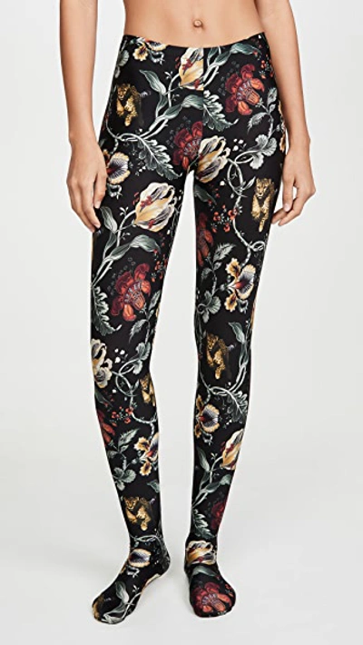 Wolford Jungle Print Tights In Floral Cheetah