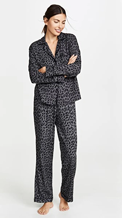 Rails Clara Pj Set In Onyx Leopard