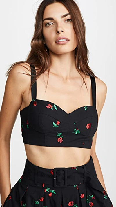 Rachel Antonoff Karen Bra Top In Black Rose