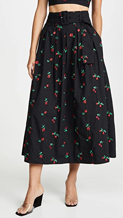 Rachel Antonoff Vinita Pleated Skirt In Black Rose