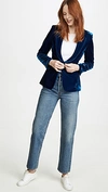 Smythe Velvet Peaked Lapel Blazer In Blue-drk
