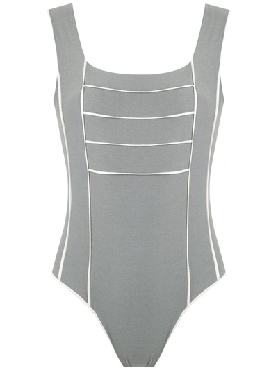 Clube Bossa Doris Panelled Swimsuit In Grey