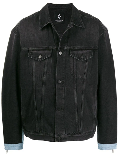 Marcelo Burlon County Of Milan Distressed Denim Jacket In Black