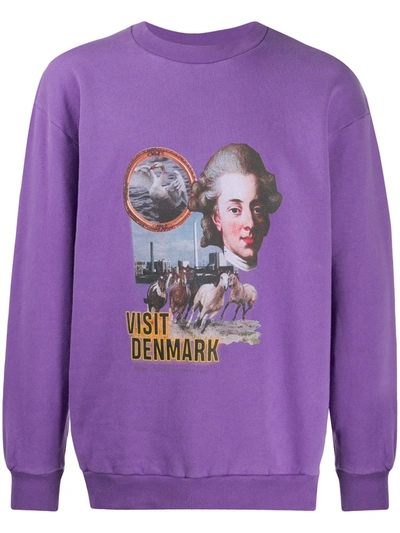 Han Kjobenhavn 'visit Denmark' Print Sweatshirt In Purple