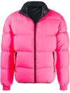 Kenzo Reversible Colour Block Coat In Pink