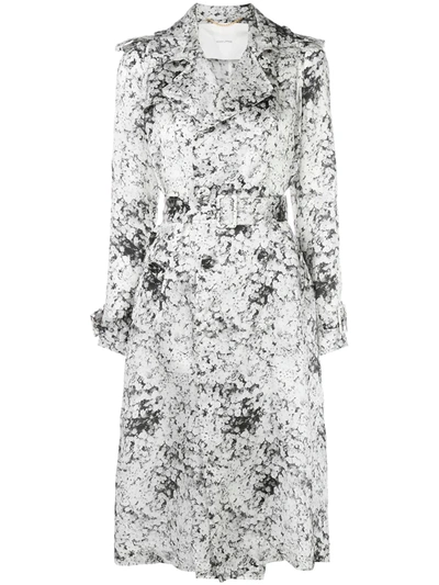 Adam Lippes Abstract Print Trench Coat In White