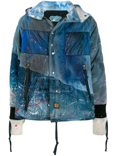 Greg Lauren 印花派克大衣 In Blue