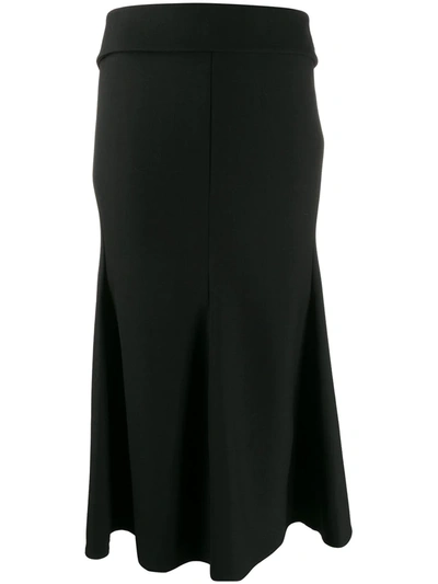 Victoria Beckham Chain-trimmed Wool-crêpe Midi Skirt In Black