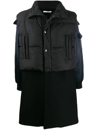 Givenchy Layered Hooded Coat In Black
