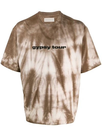 Paura Tie Dye Effect T-shirt In Brown