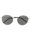 Saint Laurent Sl250 Round-frame Sunglasses In Gold