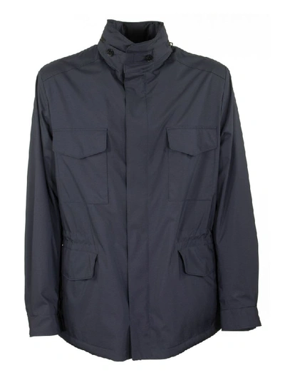 Loro Piana Traveller Windmate® Technical Fabric - Storm System® Jacket In Blue Navy