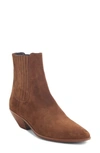 Saint Laurent Women's West Suede Chelsea Boots In Tan