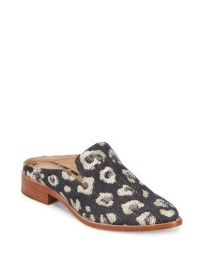 Pour La Victoire Febe Denim Leopard Mules