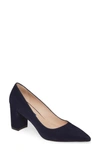 Stuart Weitzman Laney Pointed Toe Pump In Nice Blue Suede