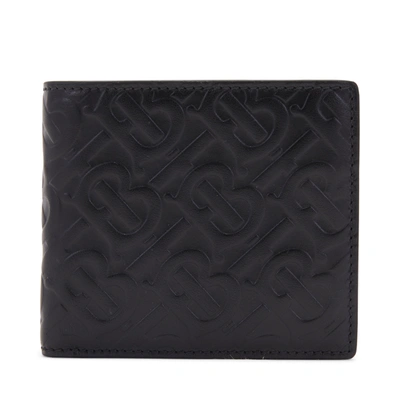 Pre-owned Burberry  Monogram Leather International Bifold Wallet 8 Slot Black