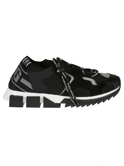 Dolce & Gabbana Ridged Sole Sneakers In Black