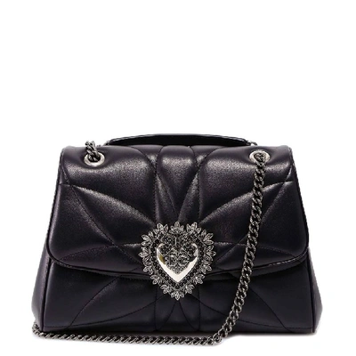Dolce & Gabbana Devotion Sacred Heart Shoulder Bag In Black