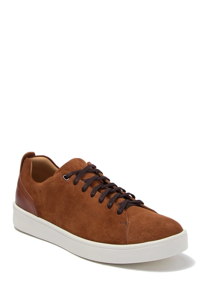 Donald Pliner Alan Suede Sneaker In Saddle