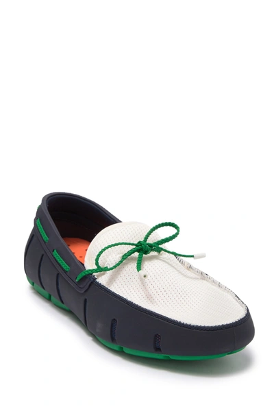 Swims Braided Lace Loafers In Navy