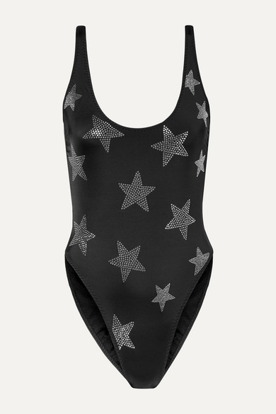 black embellished swimsuit