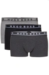 Hugo Boss - Triple Pack Of Trunks In Stretch Cotton - Open Grey In Assorted-pre-pack