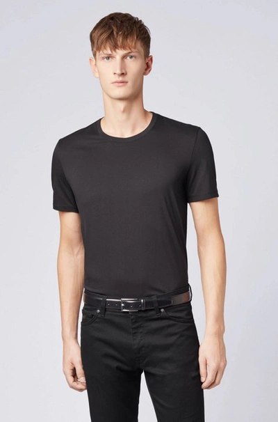 Hugo Boss Regular Fit T Shirt In Soft Cotton In Black