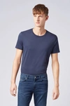 Hugo Boss Regular Fit T Shirt In Soft Cotton In Dark Blue