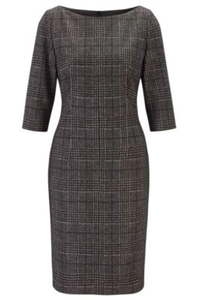 Hugo Boss Dokos Glen Check Sheath Dress In Patterned