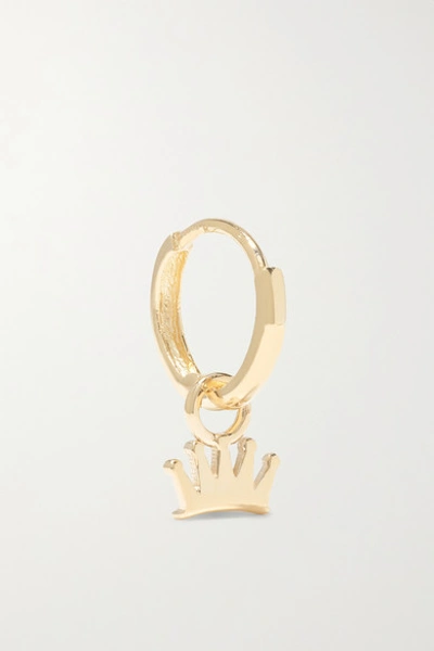 Alison Lou Crown Huggy 14-karat Gold Earring
