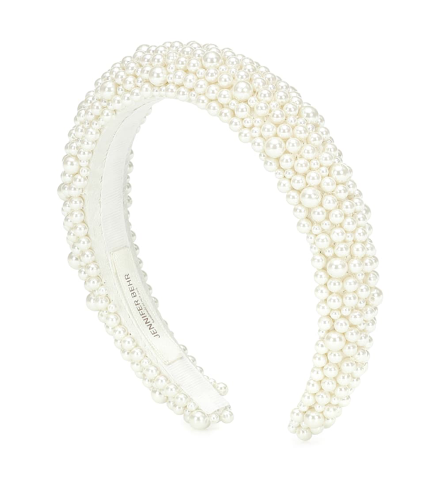 Jennifer Behr Bailey Faux Pearl Headband In White | ModeSens