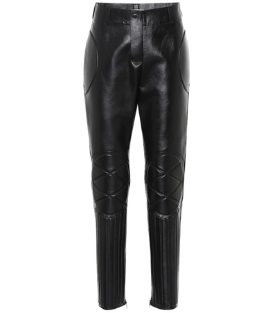 Bottega Veneta High-rise Skinny Leather Pants In Black
