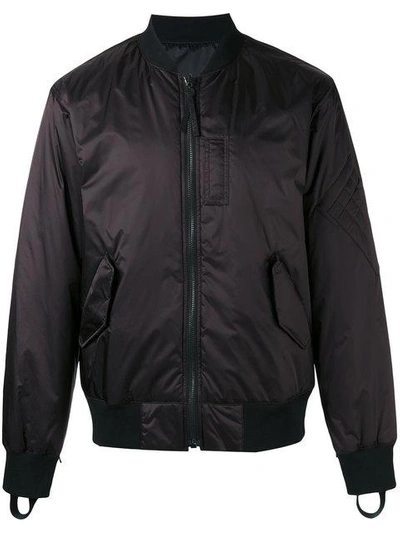 Helmut Lang Reversible Reflective Bomber Jacket In Red