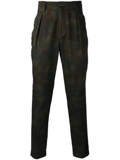 Etro Pleated Chinos In Green