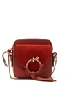 See By Chloé Joan Mini Leather And Suede Panel Cross-body Bag In Faded Red