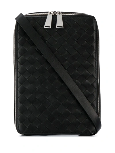 Bottega Veneta Intrecciato Leather Cross-body Bag In Black