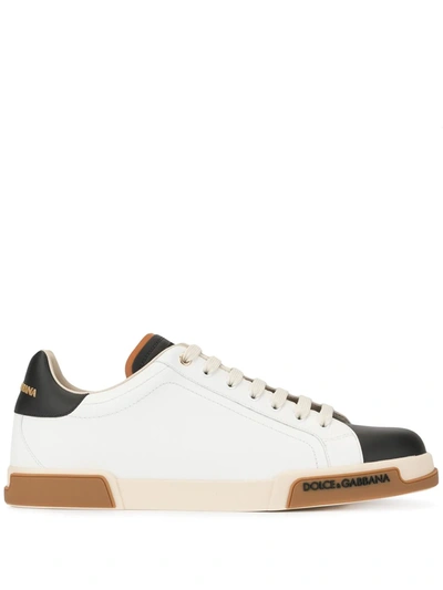 Dolce & Gabbana Portofino Low-top Leather Trainers In White