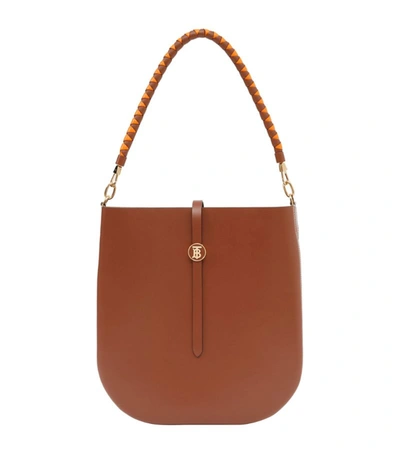Burberry Leather Anne Shoulder Bag In Tan/gold